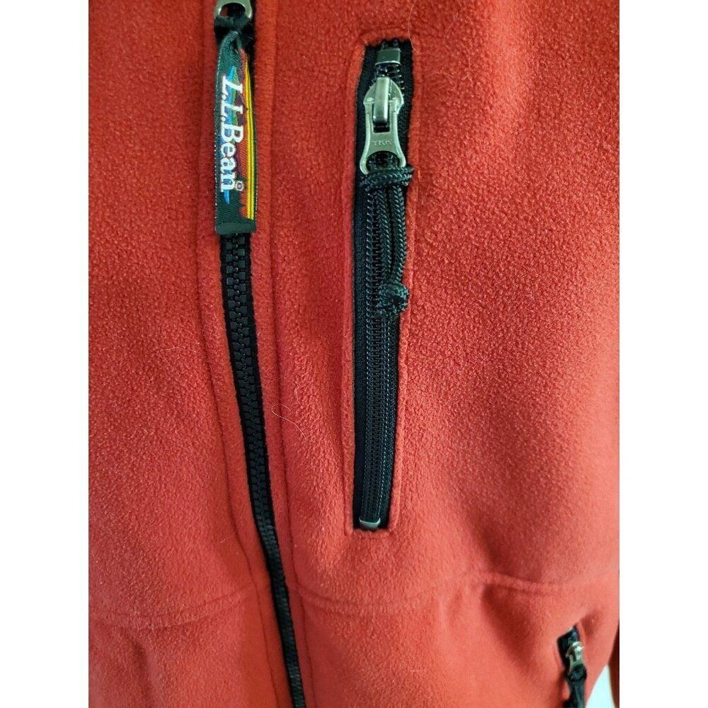 Vtg LL Bean Polartec Wind Pro Fleece Jacket USA Made Red & Black Full Zip Mens L - Picture 3 of 16